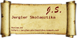 Jergler Skolasztika névjegykártya